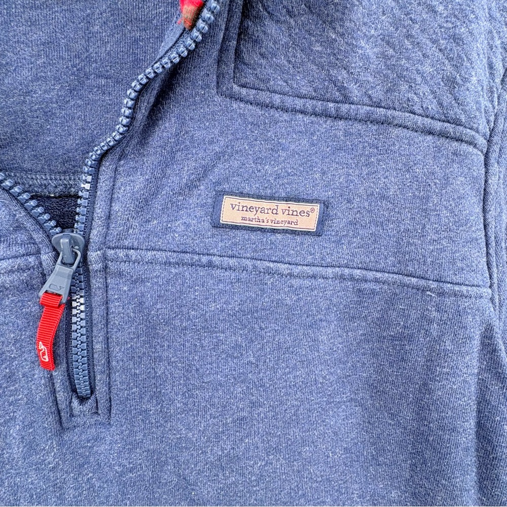 Vineyard Vines Shirt Womens Medium Shep Pullover Quarter Zip Quilted Sweatshirt - Picture 2 of 10